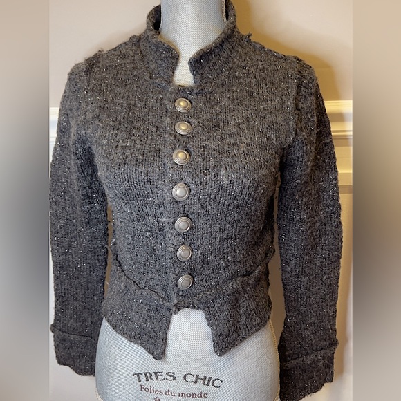 Free People Sweaters - Free People Gray Wool Cardigan Sweater Size Small